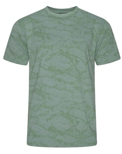 KAM Active Performance T-Shirt mit Used-Print, Salbei